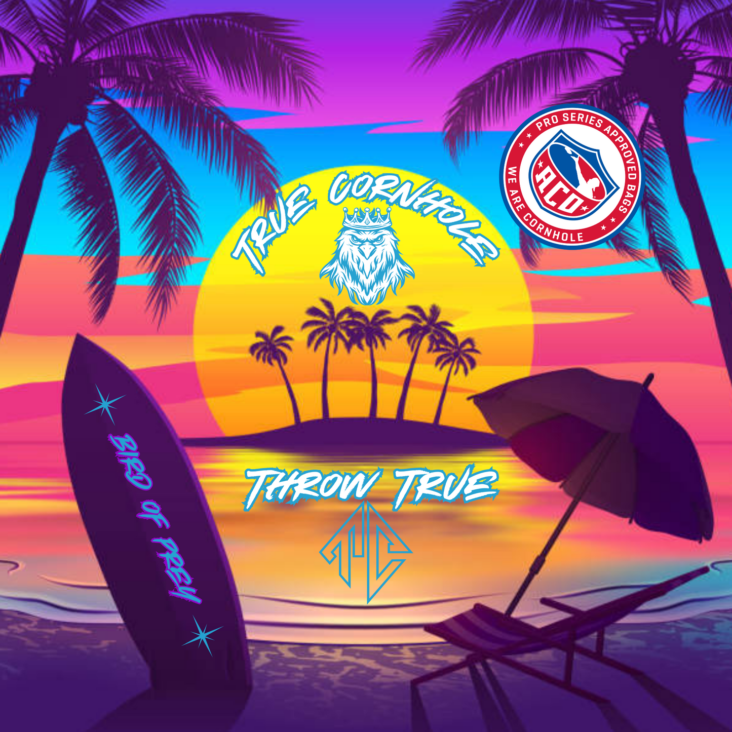 ACO APPROVED TRUE CORNHOLE 4.5/8 HYBRID CARPET BIRD OF PREY