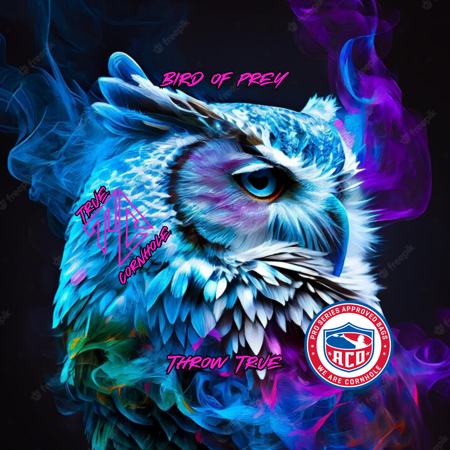 ACO APPROVED TRUE CORNHOLE 4.5/8 HYBRID CARPET BIRD OF PREY