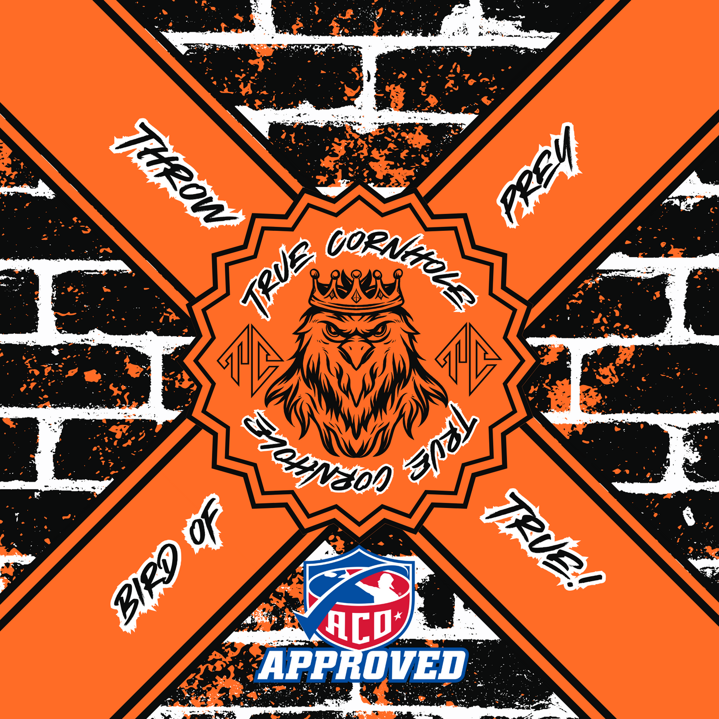 ACO APPROVED TRUE CORNHOLE 4.5/8 HYBRID CARPET BIRD OF PREY
