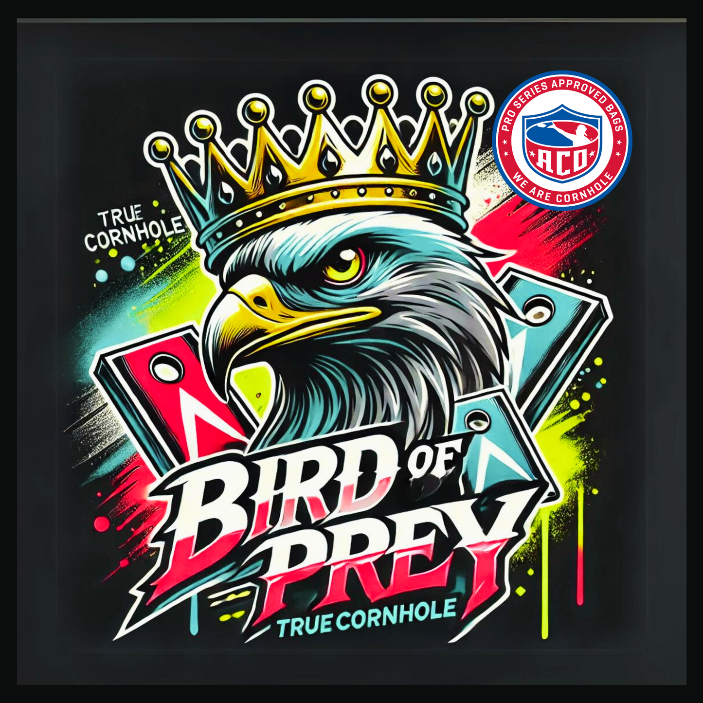 ACO APPROVED TRUE CORNHOLE 4.5/8 HYBRID CARPET BIRD OF PREY
