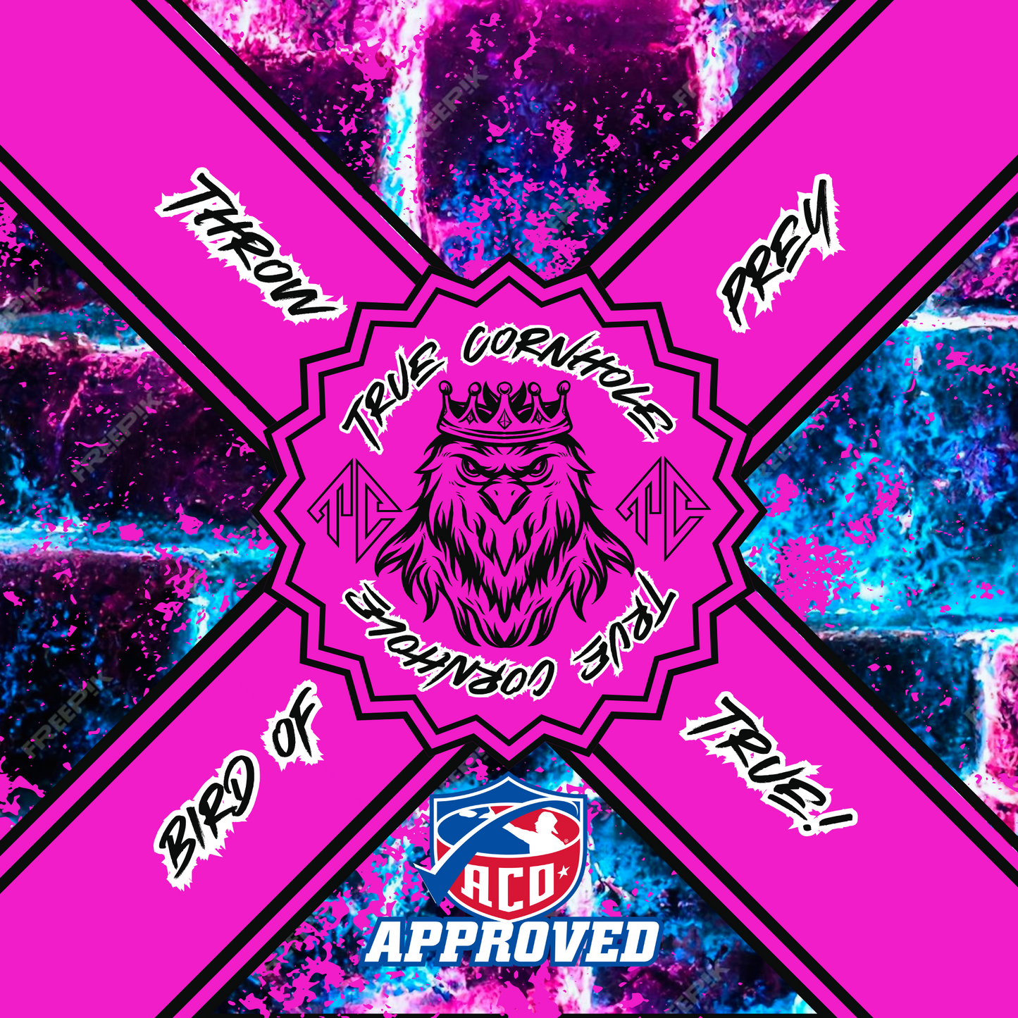 ACO APPROVED TRUE CORNHOLE 4.5/8 HYBRID CARPET BIRD OF PREY