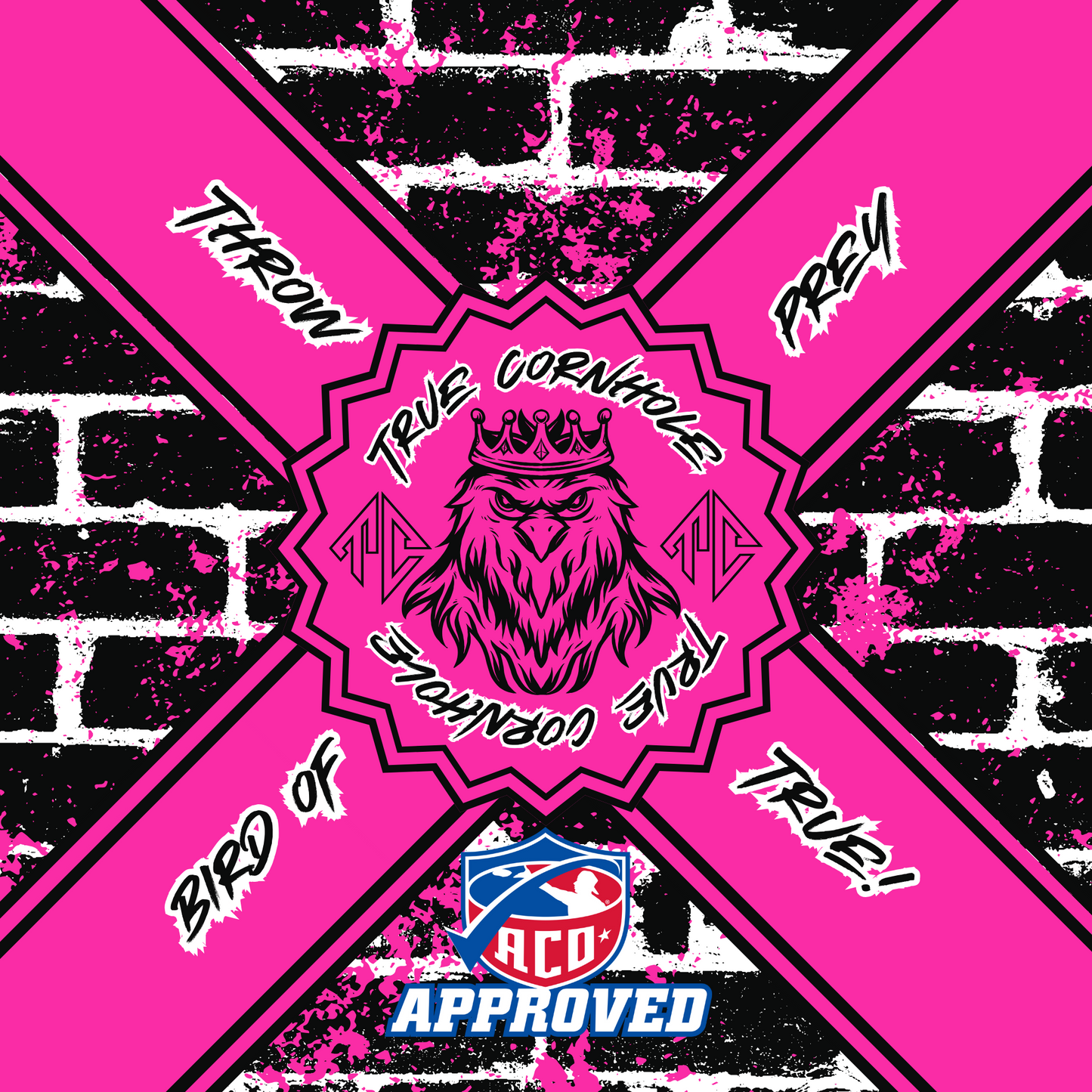 ACO APPROVED TRUE CORNHOLE 4.5/8 HYBRID CARPET BIRD OF PREY