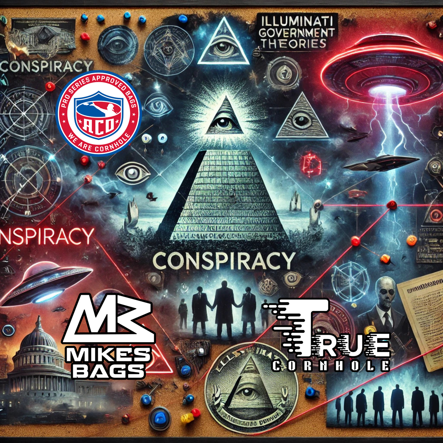 TrueCornhole Conspiracy Collab with Mike's Bags 6/8 speed hybrid Carpet bag