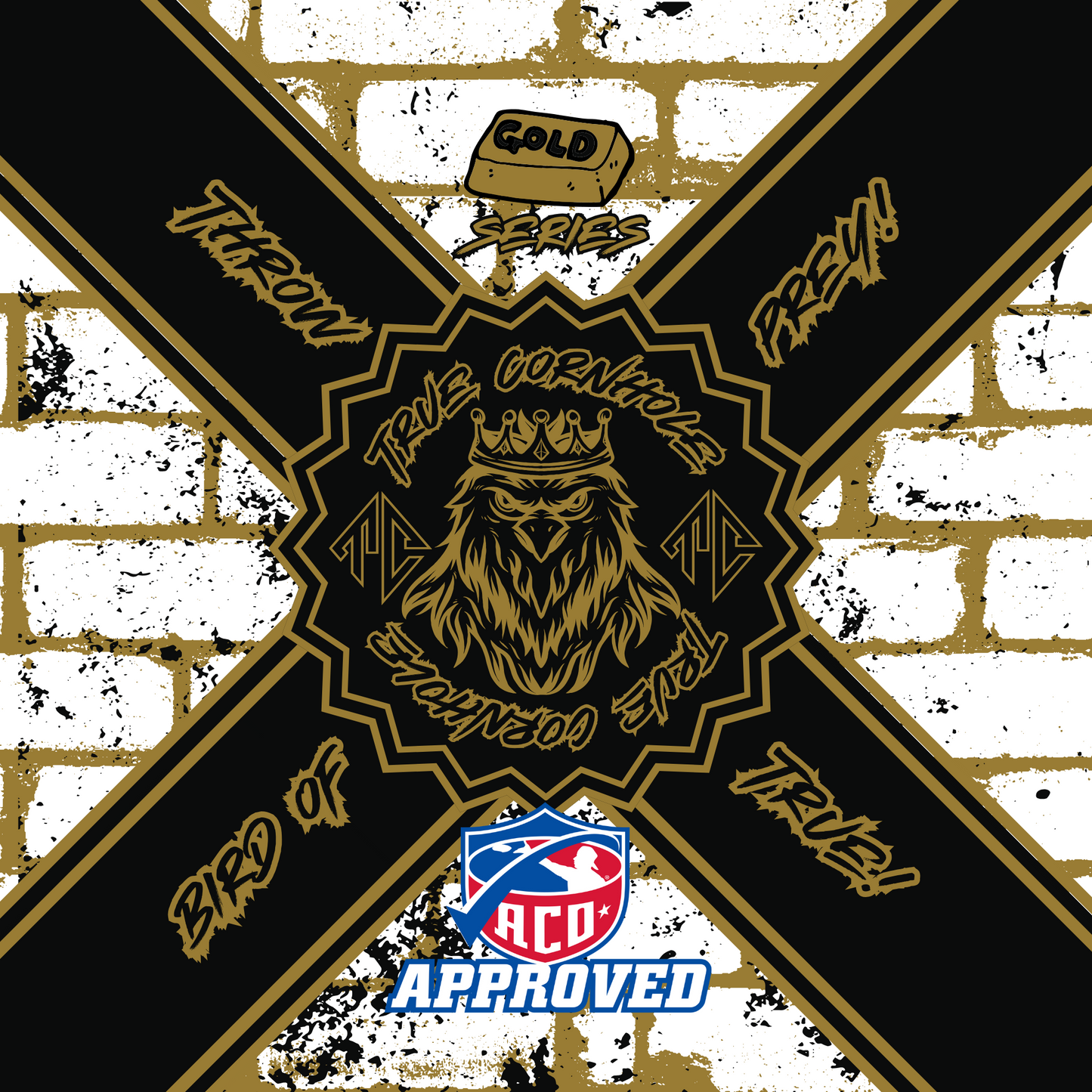 ACO APPROVED TRUE CORNHOLE 4.5/8 HYBRID CARPET BIRD OF PREY