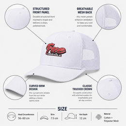 True Cornhole Embroidered White Mesh Cap design 4