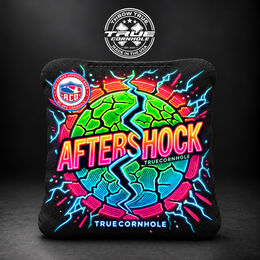 aftershock pink green blue lightning Aftershock cornhole bag mockup design 13