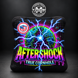 aftershock purple green lightning Aftershock cornhole bag mockup design 14