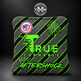 Aftershock blackcarpet green black lines Aftershock cornhole bag mockup design 22