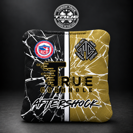 aftershock black/gold launch edition Aftershock cornhole bag mockup design 30