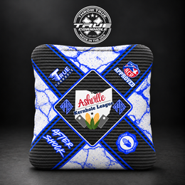 Aftershock blue Asheville x pattern Aftershock cornhole bag mockup design 34