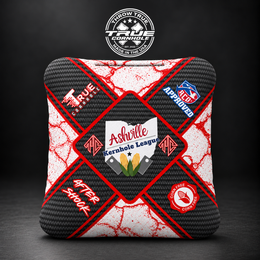 Aftershock red Asheville x pattern Aftershock cornhole bag mockup design 35