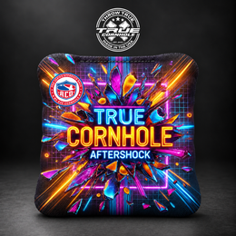 aftershock neon breaking glass Aftershock cornhole bag mockup design 10
