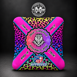 BIRD OF PREY PINK X CHEETAH Bird of Prey cornhole bag mockup design 18