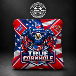 Bird of prey red white blue x updated Bird of Prey cornhole bag mockup design 3