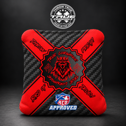 BIRD OF PREY RED CARBON Bird of Prey cornhole bag mockup design 24