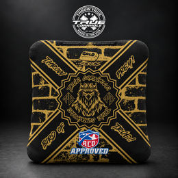 bird of prey gold series black/gold Bird of Prey cornhole bag mockup design 29