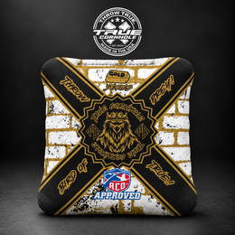 bird of prey gold series white/gold Bird of Prey cornhole bag mockup design 30