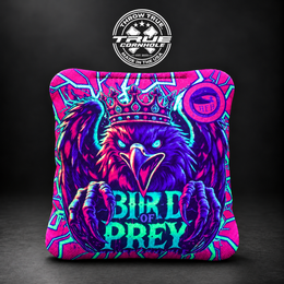 Neon ink bird with claws pink Bird of Prey cornhole bag mockup design 5