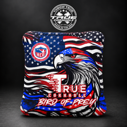 bird of prey red white blue flag eagle Bird of Prey cornhole bag mockup design 8