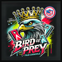 ACO APPROVED TRUE CORNHOLE 4.5/8 HYBRID CARPET BIRD OF PREY design 7