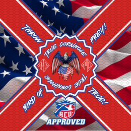 ACO APPROVED TRUE CORNHOLE 4.5/8 HYBRID CARPET BIRD OF PREY design 27