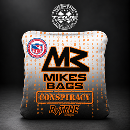 True Cornhole Conspiracy orange matrix bag mockup design 14