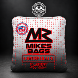 True Cornhole Conspiracy red matrix bag mockup design 15