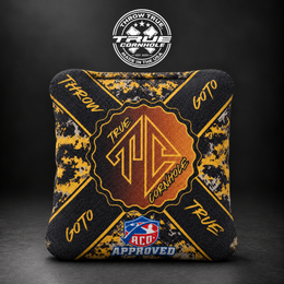 True Cornhole GoTo GOTO BLACK YELLOW DIGITAL CAMO bag mockup design 20