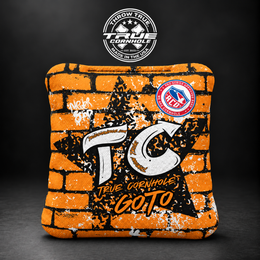 True Cornhole GoTo GOTO ORANGE BLACK WALL bag mockup design 26