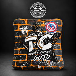 True Cornhole GoTo GOTO ORANGE BLOCK GREY BLACK bag mockup design 28