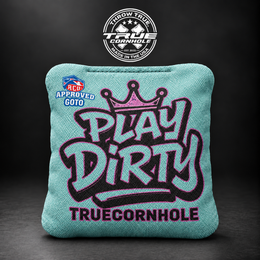 True Cornhole GoTo GOTO Play Dirty Light Teal bag mockup design 6