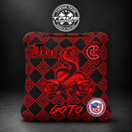 True Cornhole GoTo goto snake bolts black/red trim bag mockup design 17