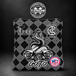 True Cornhole GoTo goto snake bolts black/white trim bag mockup design 18