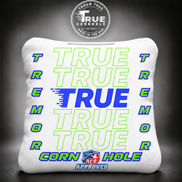 True Cornhole Tremor Green Blue bag mock-up design 2