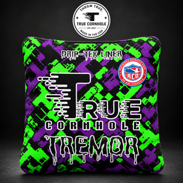 True Cornhole Tremor Purple Green bag mock-up design 19