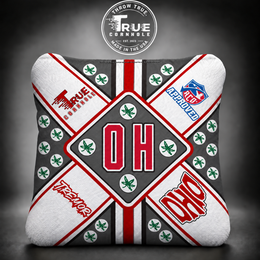 True Cornhole Tremor Scarlet Grey Ohio bag mock-up design 3