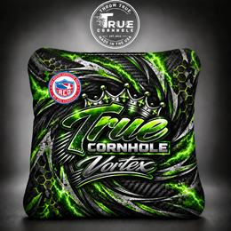 True Cornhole Vortex Green Lightning Carbon bag mock-up design 8