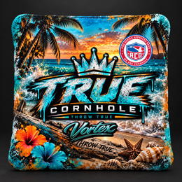 True Cornhole Vortex Tropical Beach front bag mockup design 11